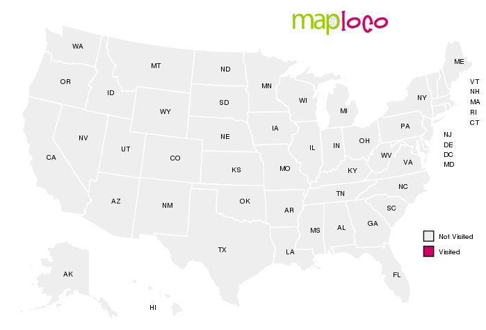 Preview of the visited U.S. states map